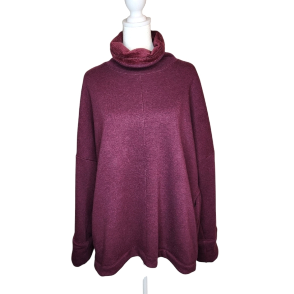 Athleta Cozy Karma Funnel Neck Sweatshirt Plush Lined Size Medium